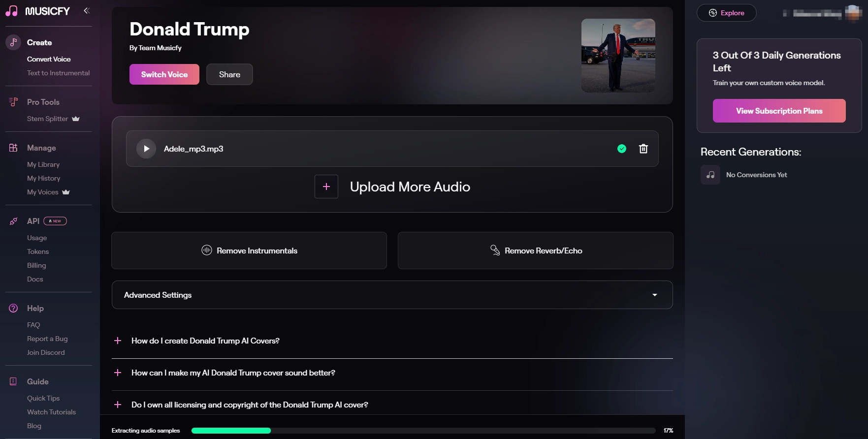 Donald Trump AI Song Cover - Musicfy