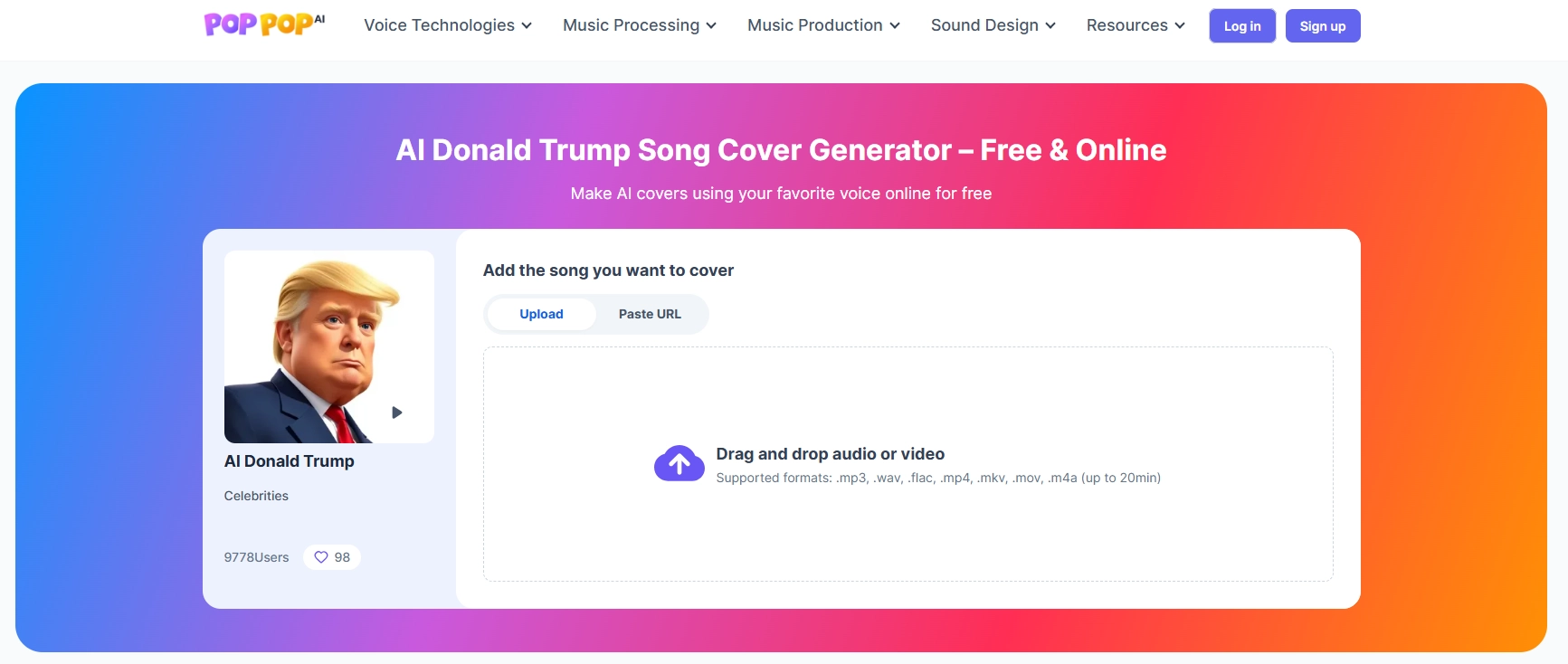 Donald Trump AI Song Cover - PopPop AI