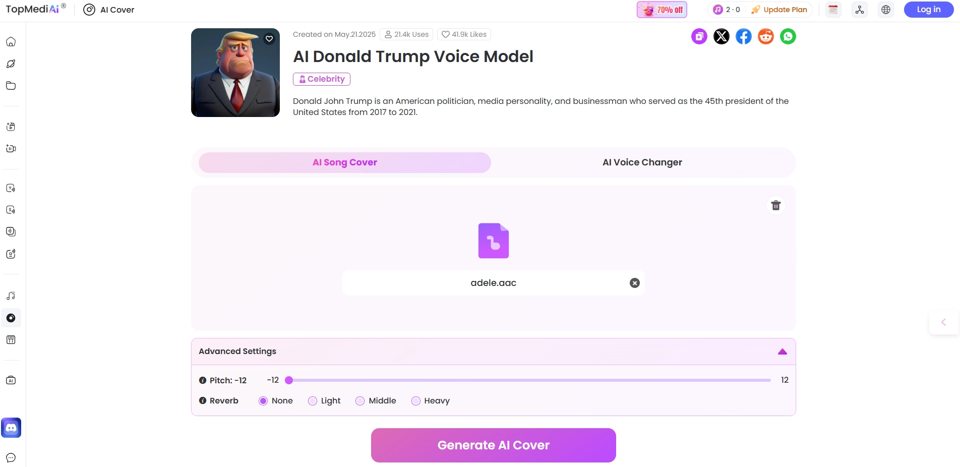 Donald Trump AI Song Cover - TopMediai