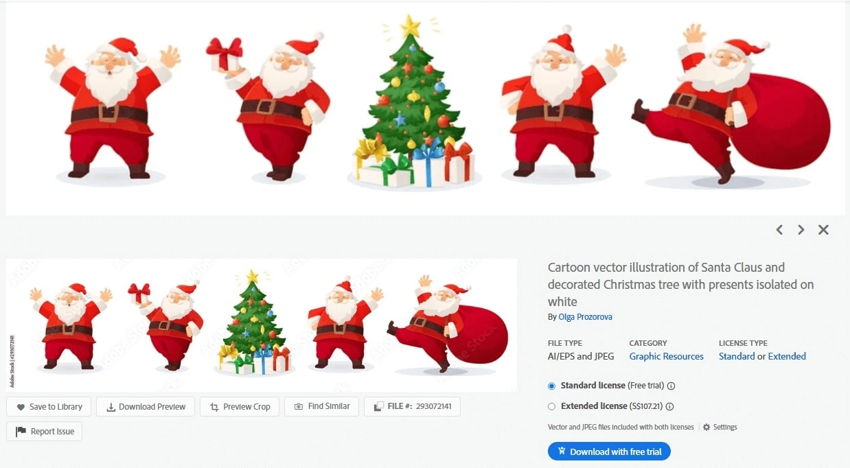 Download Adobe Stock Santa Cartoon with Free Trial