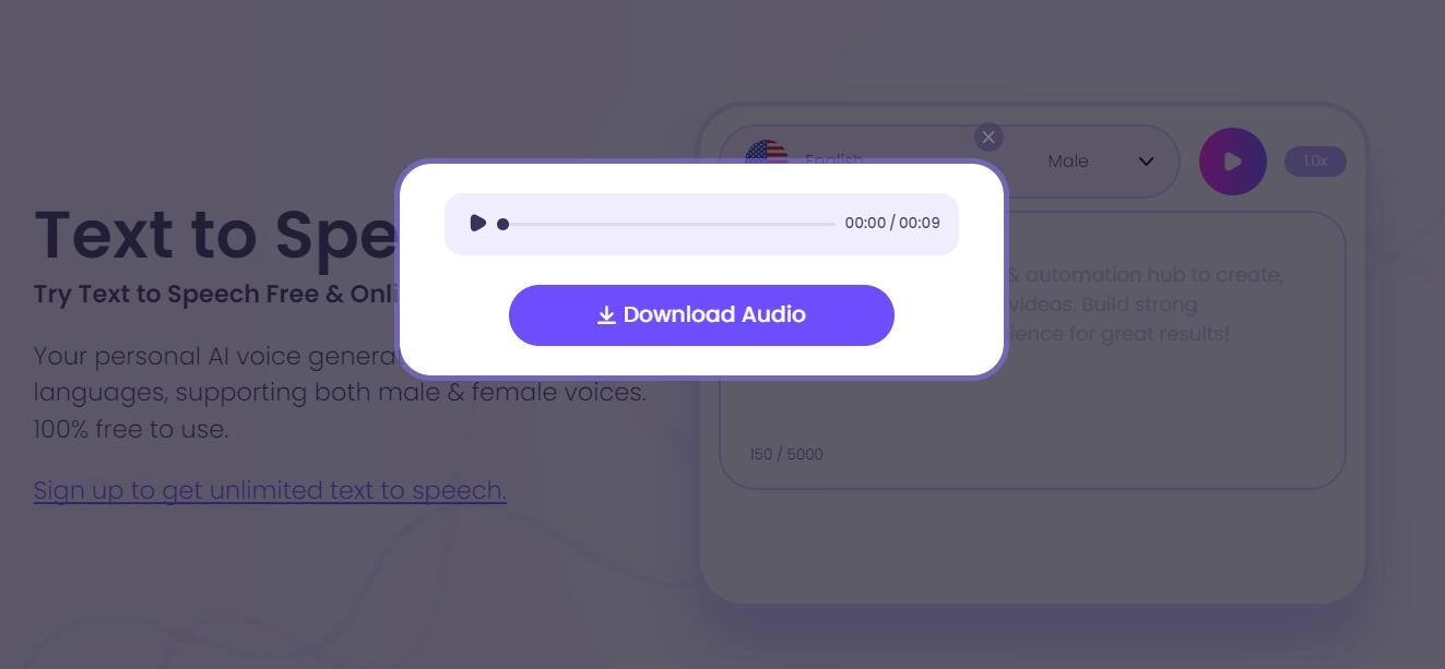 Download PDF to Speech Audio