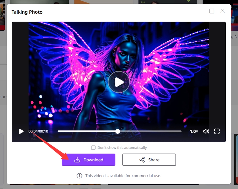 Download the Cyberpunk Avatar Talking Video