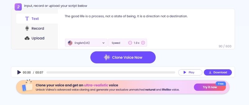 Download the Finished Audio with Vidnoz AI Voice Changer