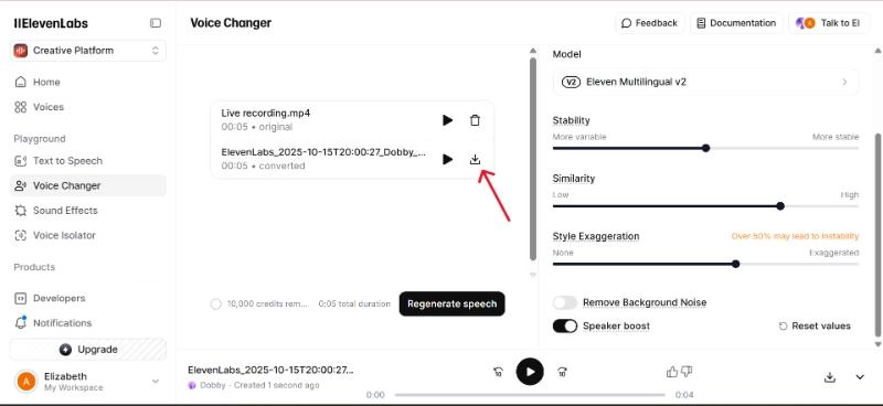 Download the Generated Elf Audio