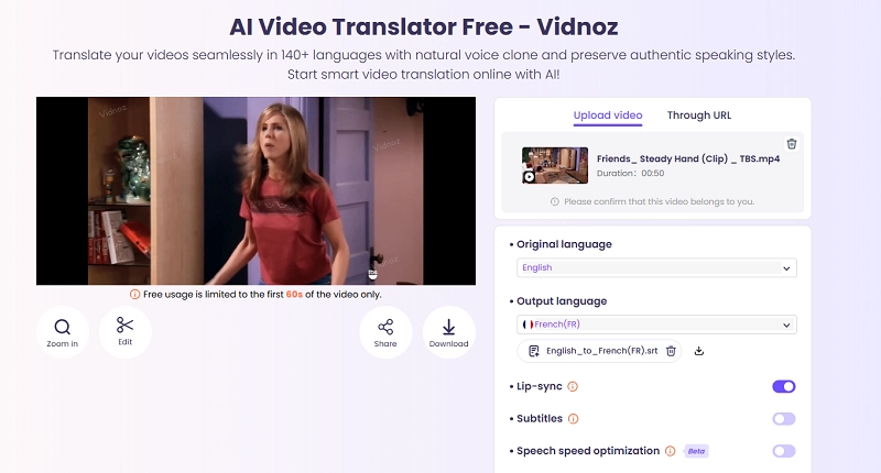 Download the Translated Video on Vidnoz