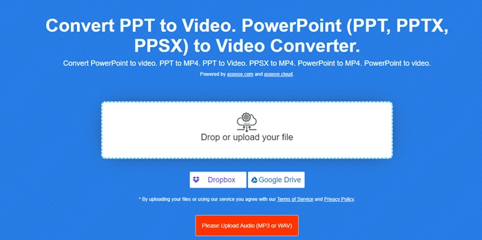 Drag and Drop to Upload Your PPT File
