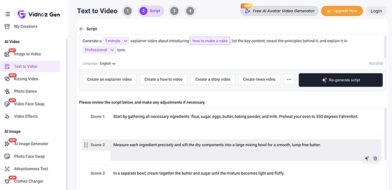 Dreamina AI Vidnoz Text Prompt