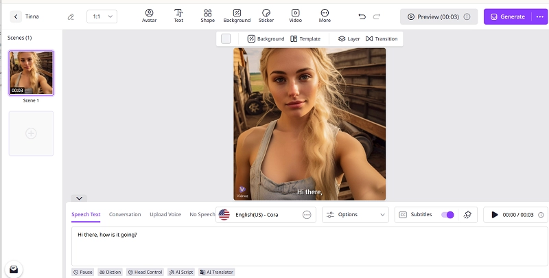 Edit and Generate AI Talking Character