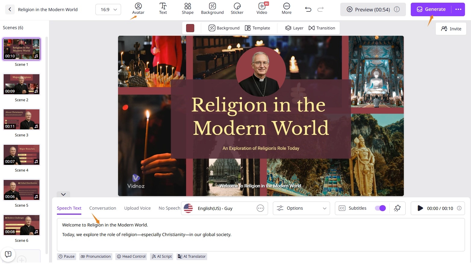Edit and Make an AI Priest Video