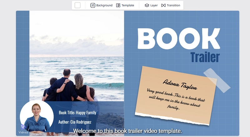 Edit Text Content for Book Trailer