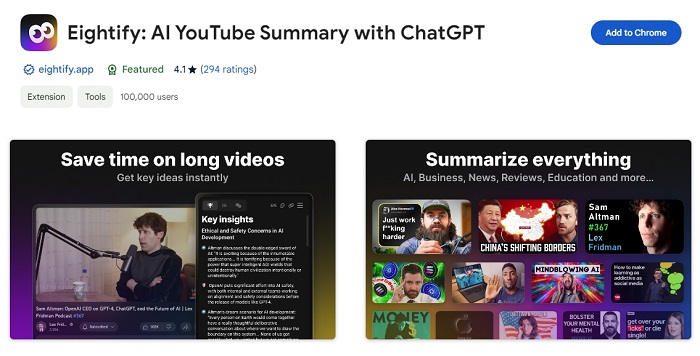 YouTube Video Summarizer - Eightify