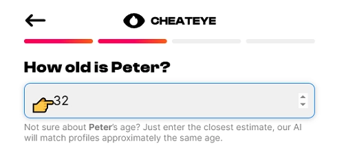 Enter Age of Your Partner on Cheateye AI