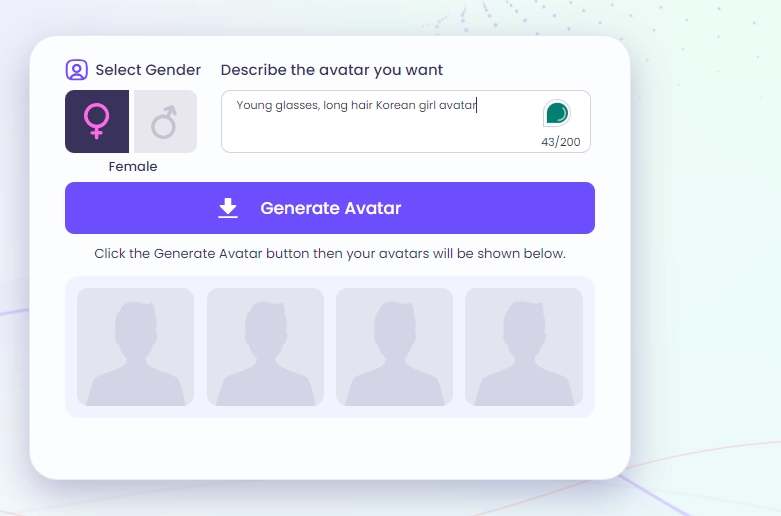 Enter Your Prompts in Vidnoz AI Avatar Generator