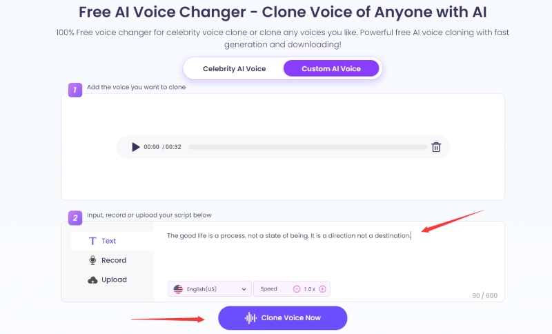 Enter Your Script for DJ Voice and Clone