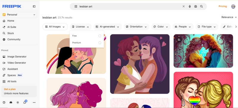 Explore AI Lesbian Art on Freepik