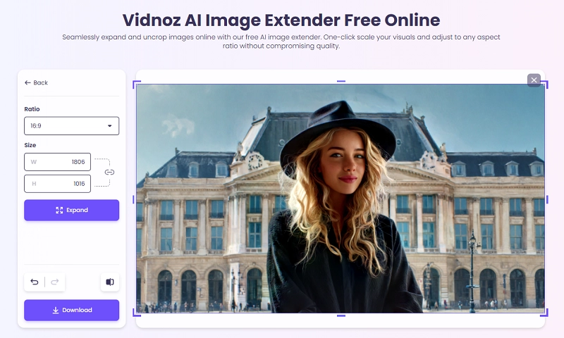 Extend Image with Vidnoz AI Image Inpainter