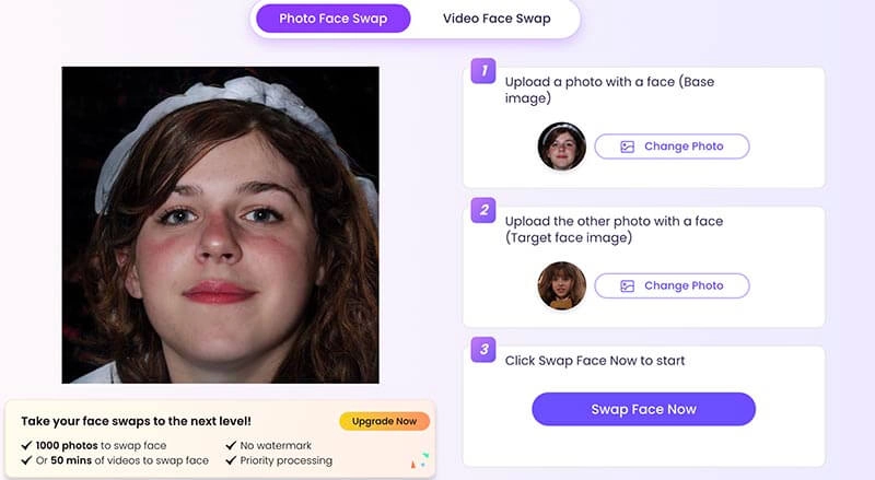 Face Merger Vidnoz AI Upload Faces
