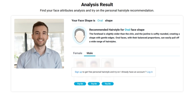 Face Shape Detector Male and Female