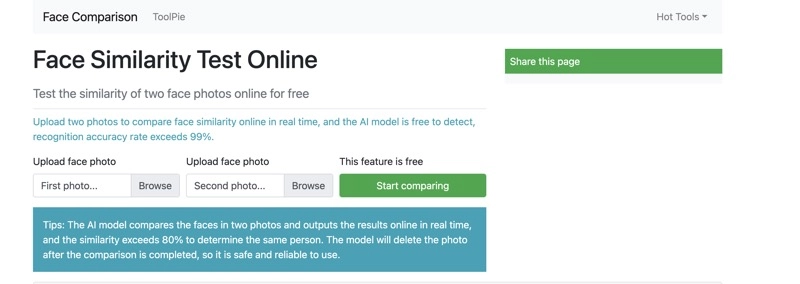 Face Similarity Test Online