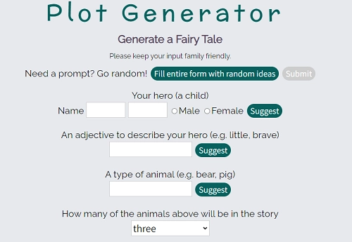Fairy Tale Ideas Generator Incorporate Themes and Elements