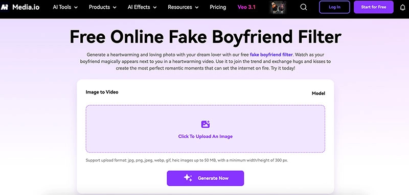Fake Boyfriend Filter Mediaio