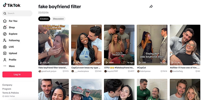 Fake Boyfriend Filter TikTok