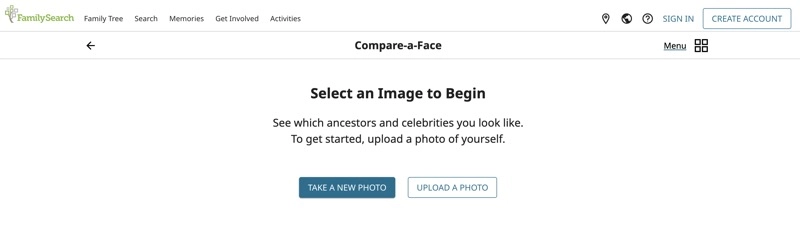 FamilySearch Compare A Face