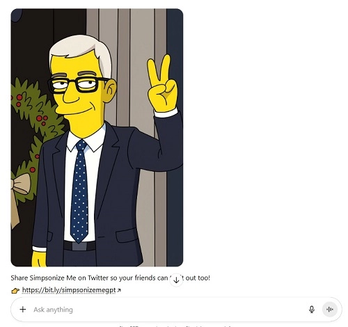 Final Output of Simpsonize Me Image with ChatGPT