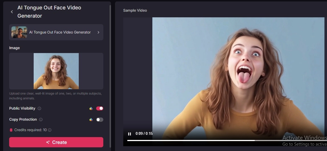 Final Output Pollo AI Tongue Out