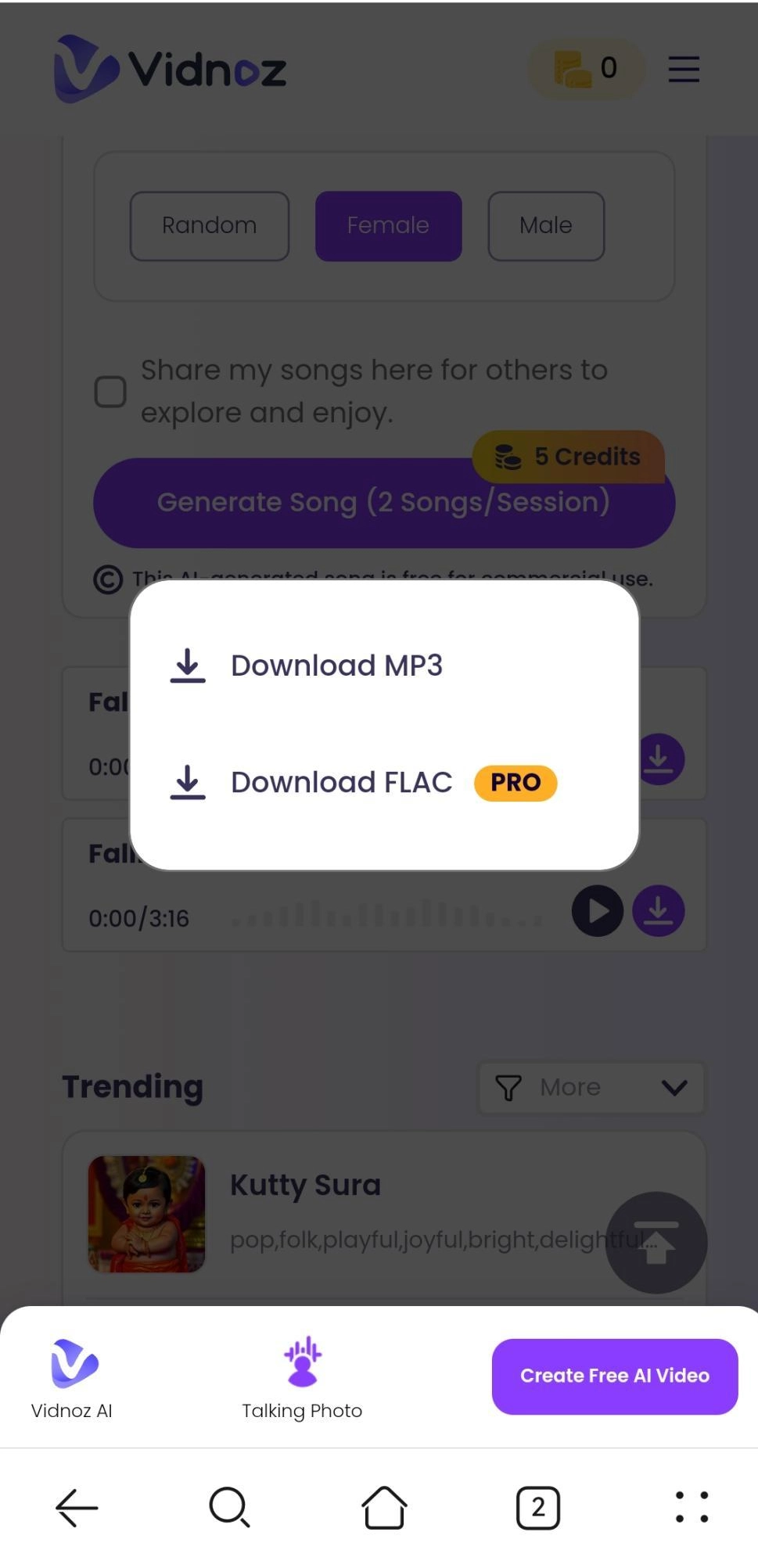 Find the Music Downloaded from Vidnoz on Android - 1