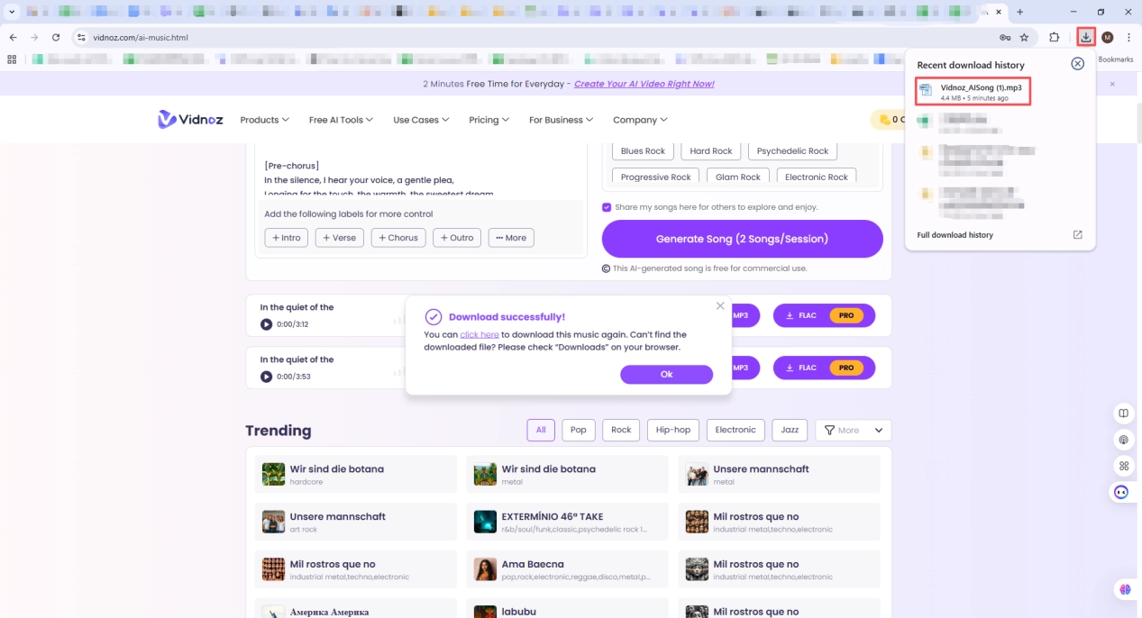 Find the Music Downloaded from Vidnoz on Windows - 2