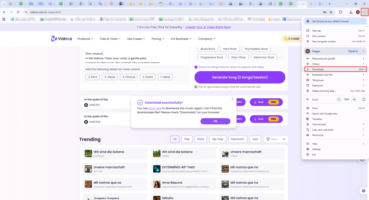 Find the Music Downloaded from Vidnoz on Windows - 3