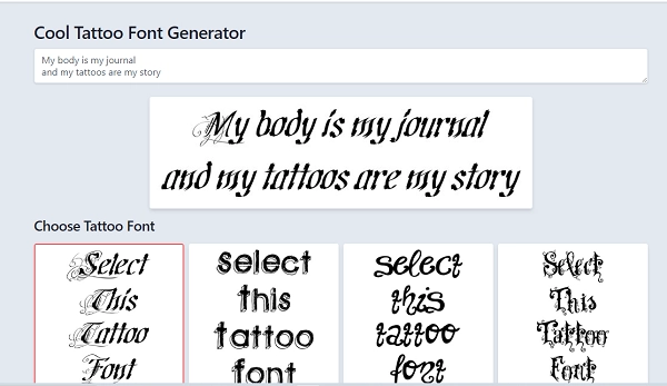 Cool Tattoo Font Generator
