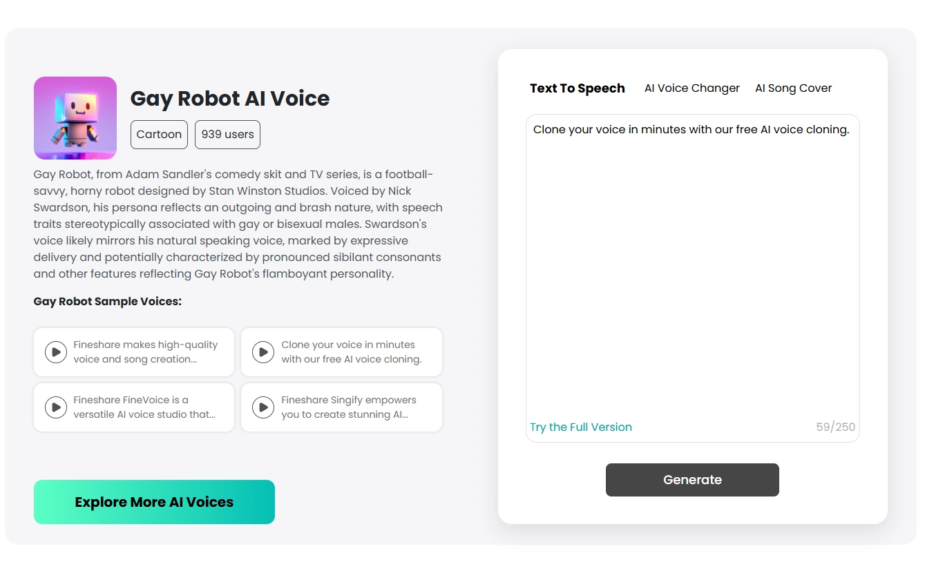 FineVoice Gay Voice Generator