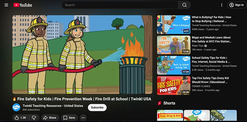 Fire Safety Video YouTube 1