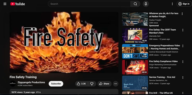 Fire Safety Video YouTube 3