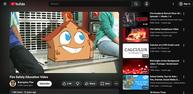 Fire Safety Video YouTube 4