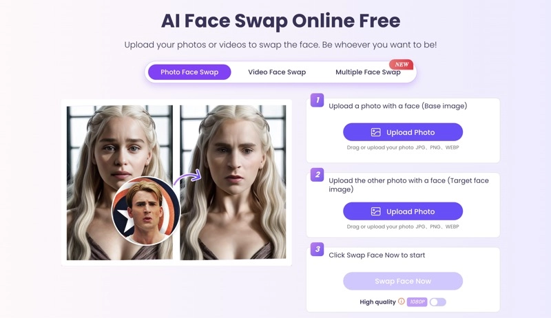 Flawless Face Swap on Vidnoz