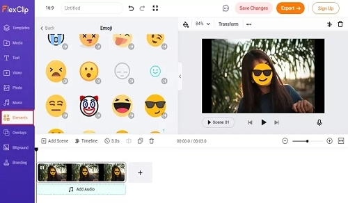 FlexClip - Built-in Memes & Sticker Face Changer in Video