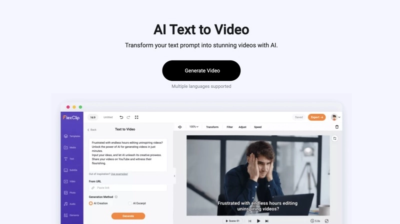 FlexClip AI Text to Video