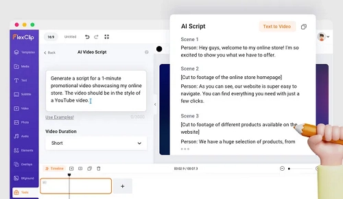 FlexClip Create AI-Powered Script to Video with ChatGPT
