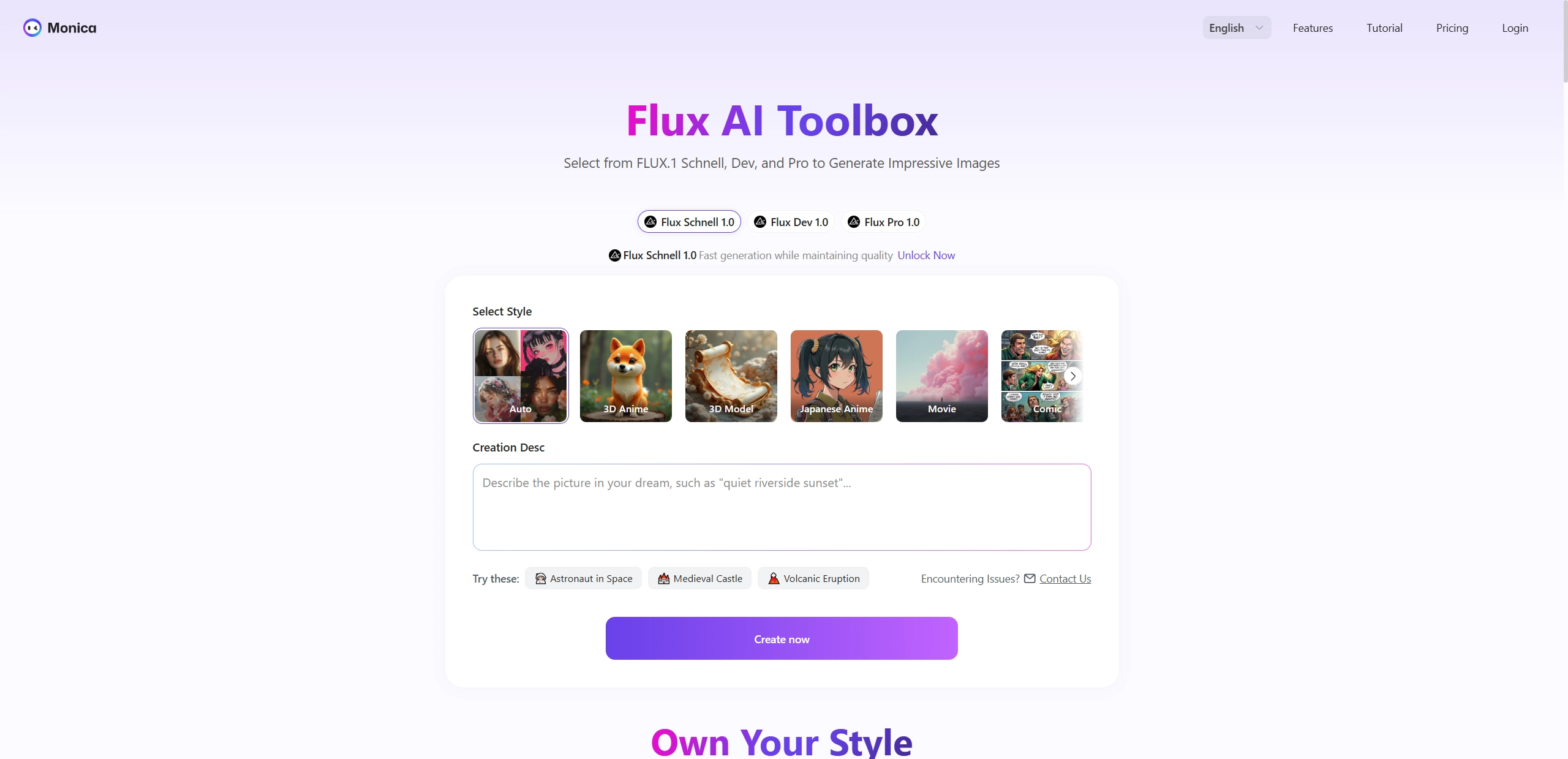 Flux AI Image Generator Monica