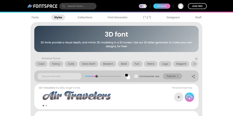 FontSpace Best 3D Text Generator