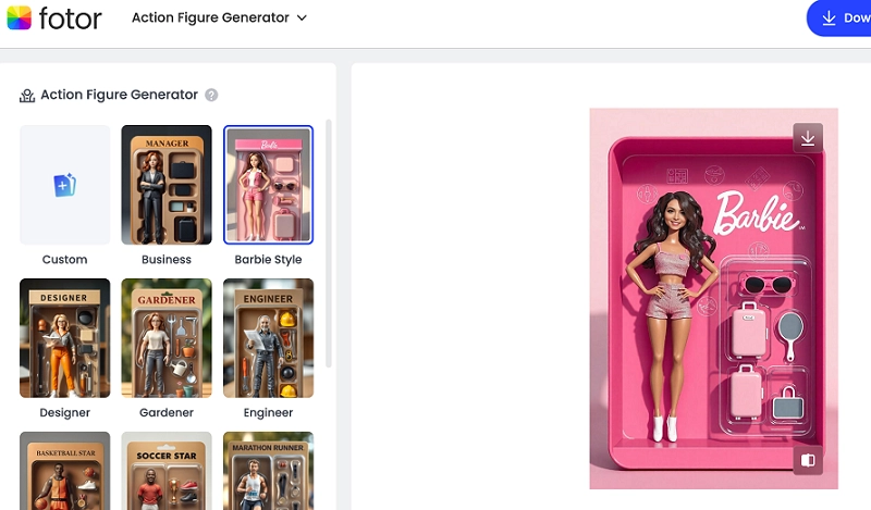 Fotor AI Barbie Box Generator