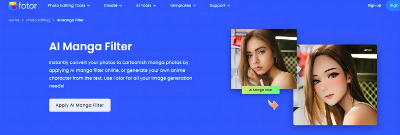 Fotor AI Manga Generator from Photo