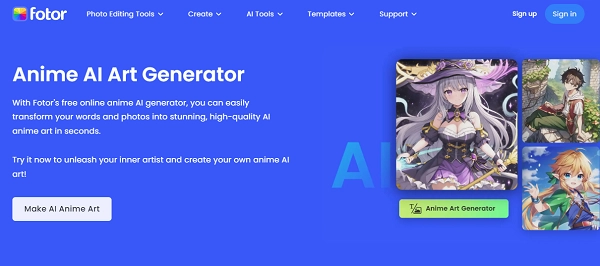 Fotor Anime AI Art Generator