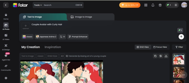 Fotor Avatar Curly Hair Tool Online