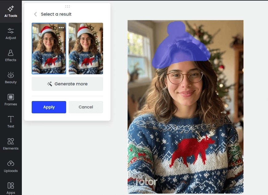 Fotor Describe to Add Hat to Photo Seamlessly