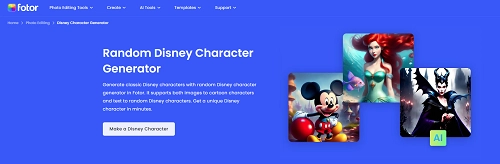Fotor: Random Disney Character Generator