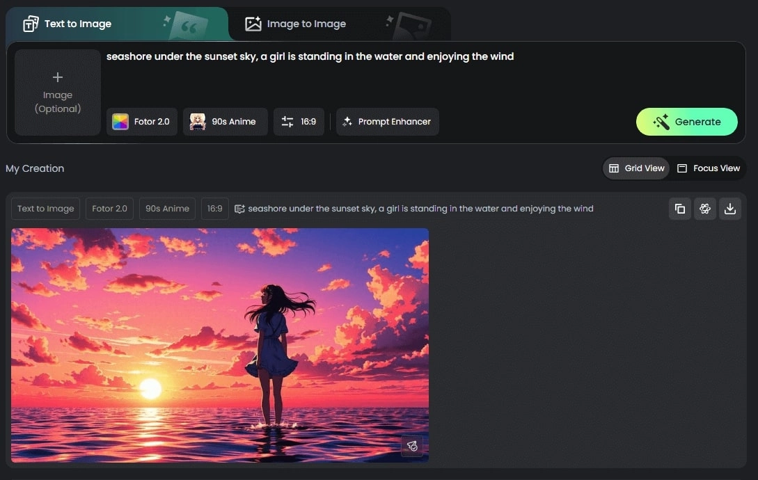 Fotor Reimagining Anime from the 90s